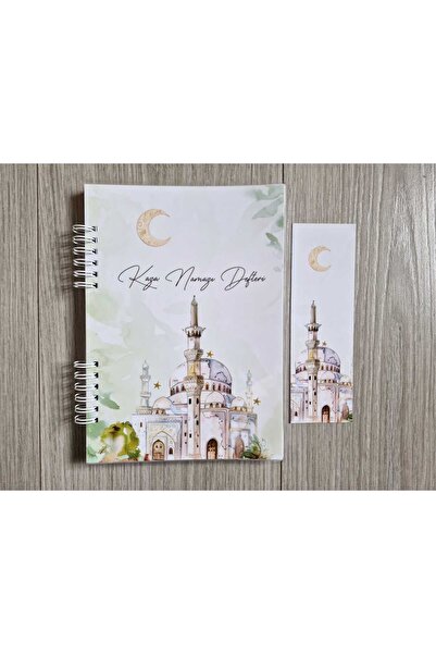 ETİKETİM Kaza Namazı Defteri Yeşil Camili 5 YILLIK-PVC KAPAK