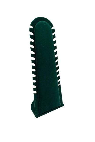 MeGass Dekor Domestic Production Riyadh Model Suede Fabric Green Color 31/11 cm Footed Necklace-Ankle Bracelet Display Stand