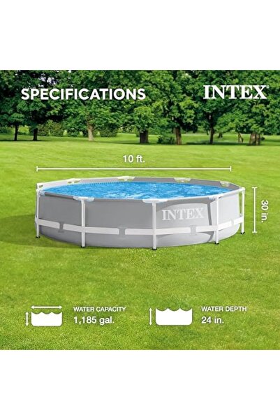 Intex Intex Pool, Above Ground Outdoor Pool with Steel Prism Frame