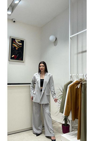 modadagiyim Women's Double Breasted Buttoned Lined Very Stylish Jacket