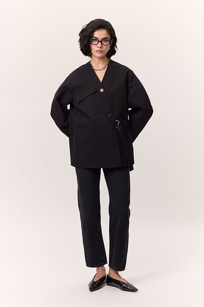 Manuka Black Jacket - Krüuze Design with Buckle Detail