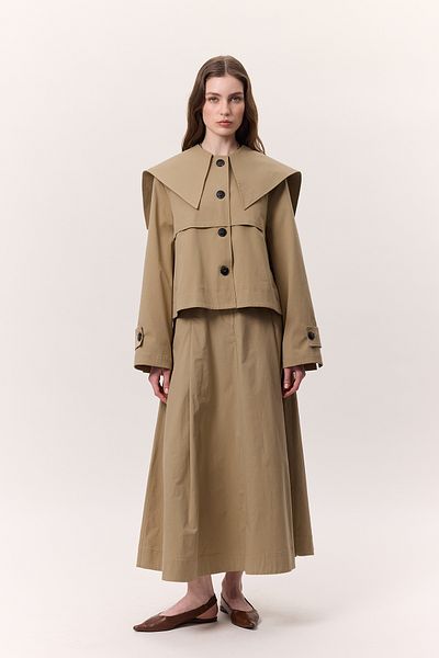 Manuka Φαρδύ γιακά Gabardine Jacket Kuagi
