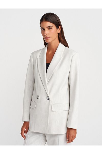 Dilvin 60767 Blazer Jacket-Light Gray