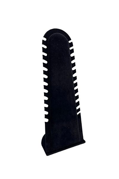 MeGass Dekor Domestic Production Riyadh Model Suede Fabric Black Color 31/11 cm Standing Necklace-Anklet Display Stand