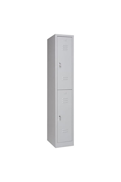 Furni24 Metal Elbise Dolabı, Kilitlenebilir Dolap, Soyunma Dolabı, Elbise Dol...