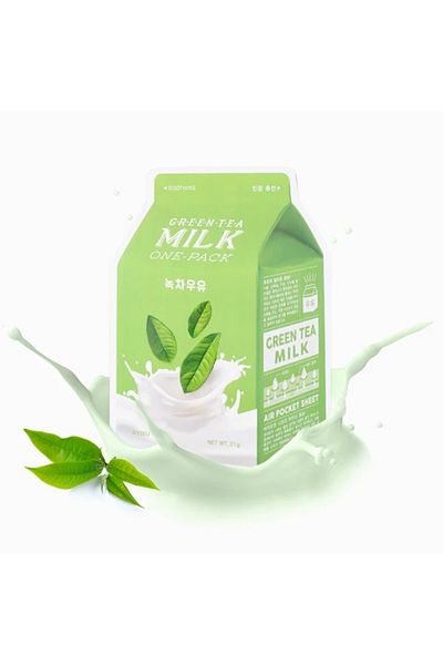 A'PIEU Green Tea Milk One-pack Face Mask With Green Tea Extract, 21g