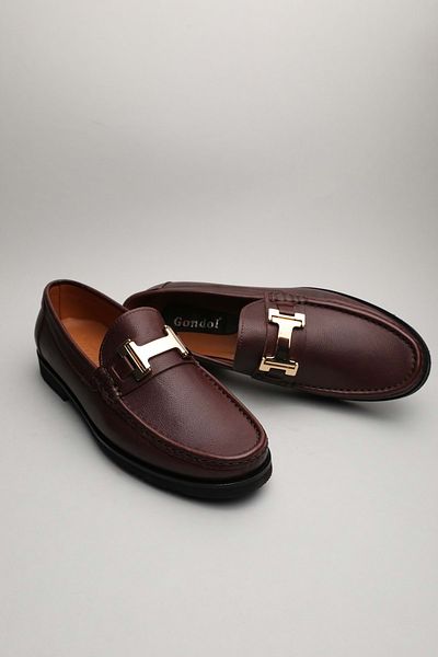 Gondol Loafer clasic din piele curcubeu pentru bărbați, culoare maro 44 vestă elegantă