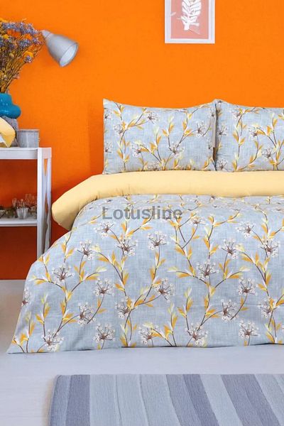 Lotusline Patterned Duvet Cover Set - More Collar Softness with Double Combination
