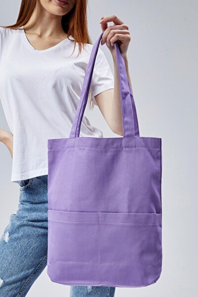 Çınar Bez Çanta 3 Cepli Lila Gabardin Çanta