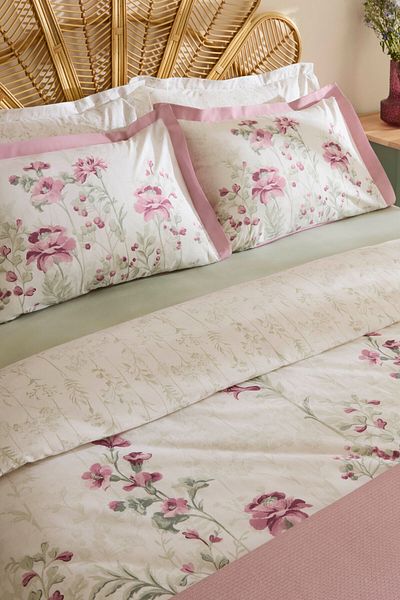 Karaca Home Mia 100% Cotton Double Duvet Cover Pique Set Dusty Rose