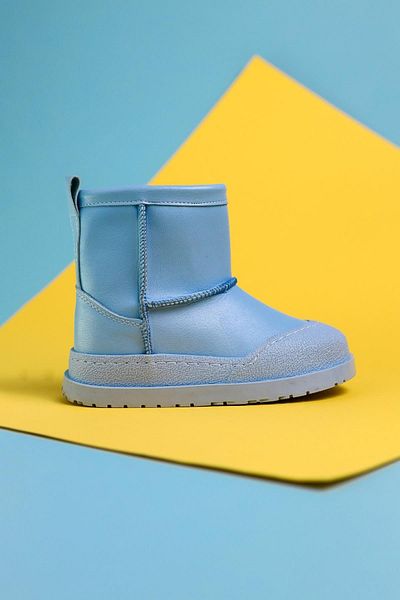 Limoya Jasmin Blue Παιδικές Μπότες με Αντίστροφη Ραφή και Λεπτομέρεια Γούνας Εσωτερικά