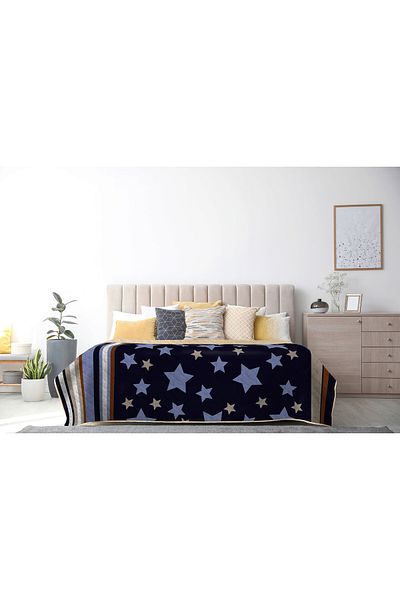 ALCAM Cocolino Quilted Blanket, , Stelle, 210x220 Cm