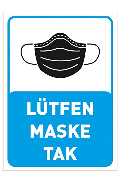 New Jargon Molimo nosite masku - znak, banner, natpis, materijal 25x35cm Syl46