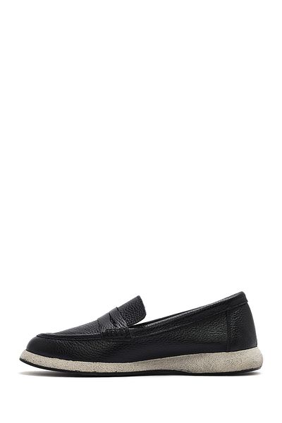 Derimod Women's Black Leather Loafer 25Sfd1318Ft