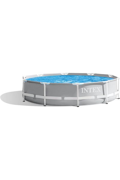 Intex مسبح انتكس ، حوض سباحة خارجي فوق الارض باطار موشور من الستيل