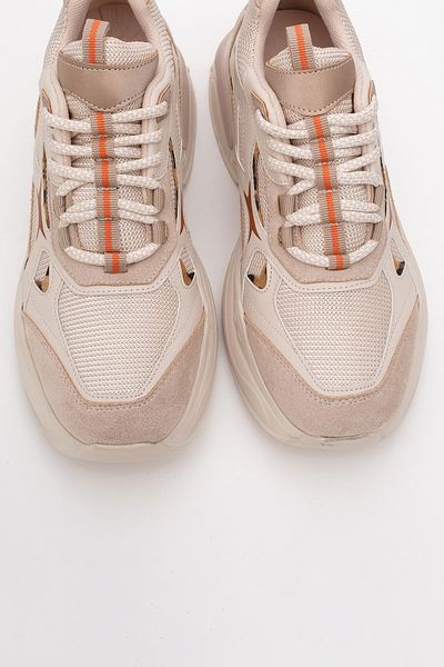 LuviShoes Marron Beige Patterned Women's Sports Sneakers