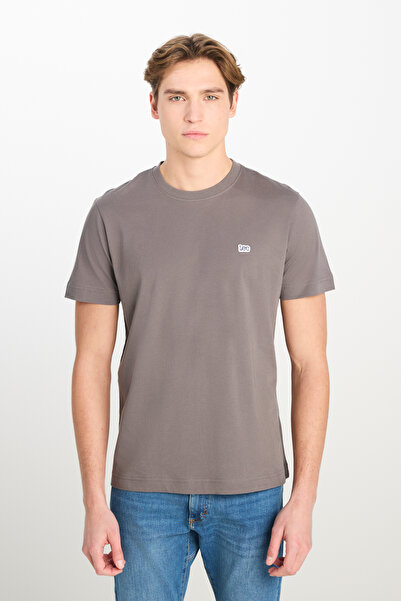 Lee Regular Fit Regular Cut Crew Neck Cotton Anthracite T-Shirt