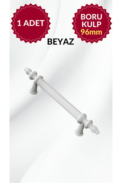 MKLAKS 96 Mm Beyaz Plastik Mobilya Dolap Çekmece Boru Kulp – Şık Ve Dayanıklı Tasarım
