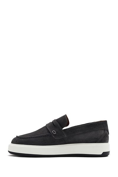 Derimod Men's Gray Suede Leather Casual Loafer 25Sfd 707310