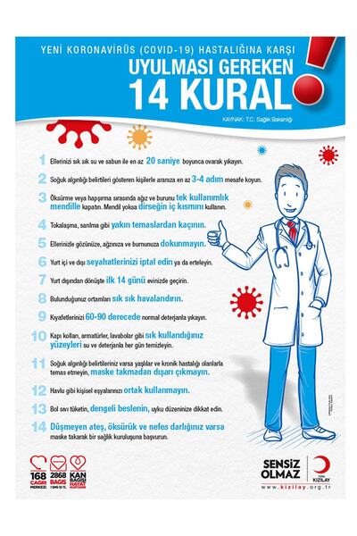 New Jargon 14 pravila protiv rizika od koronavirusa Tekst na plavoj pozadini ...