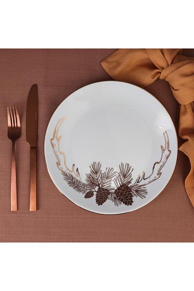 Porland Ruby Pinecone Flat Plate22Cm