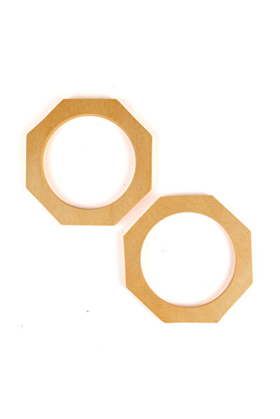 Prestij Boncuk Οκτάγωνη Ξύλινη Λαβή Τσάντας 12,7 cm Φυσική