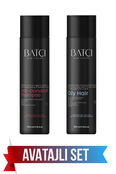 Batçı Hair Atelier Anti-Oil Shampoo 250 ml and Anti-Dandruff Shampoo 250 ml Advantageous Set