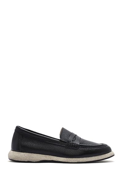 Derimod Women's Black Leather Loafer 25Sfd1318Ft