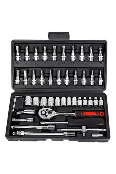 sharpdo Auto Repair Tools 46-piece Socket Wrench Set, Precision Hardware Repair Opening Set for Repair Shop