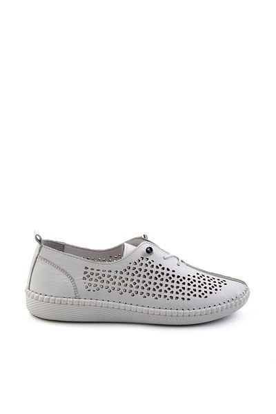 Bambi Pantofi casual de damă din piele albă K01143012303