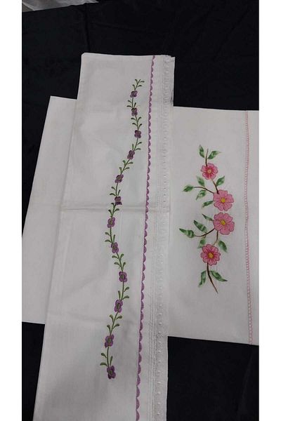 Papatyam Machine Work Pillow & Prayer Rug Mouthpiece 45X80X70X20 Vintage Dowry Lace