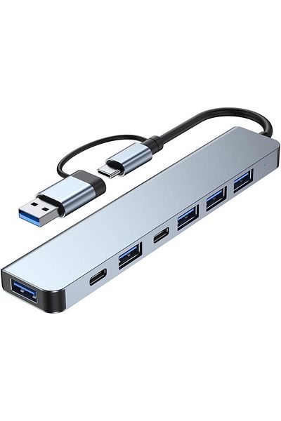 COOYA Multi-port USB-C Laptop Docking Station, USB 3.0, 5 USB Ports, 7 in 1 USB C to HDMI Hub Adapter