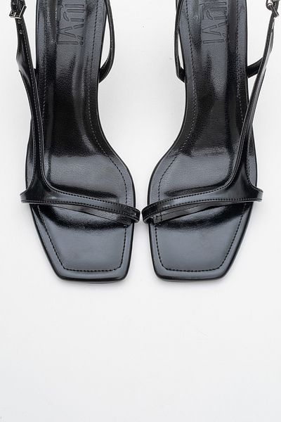 LuviShoes Pantofi cu toc pentru femei MELBY Black Skin
