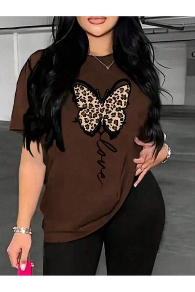 Lider Leather Tricou imprimat – Amestec de bumbac și poliester, confort și el...