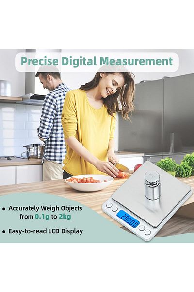 COOYA Digital Gram Jewelry Scale, Mini Precision 2000g x 0.1g LCD Display