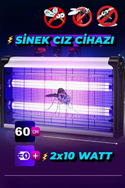 Uniquem UV Işıklı Sessiz Elektrikli Sinek Öldürücü 2x10 Turbo Etkili Sivrisin...