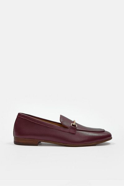 NILUFARR Loafer de damă Livia Burgundy din piele naturală
