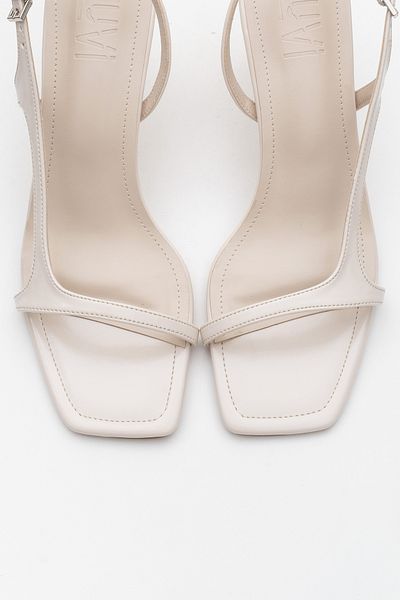 LuviShoes Melby Ecru Skin Women's Heeled Shoes