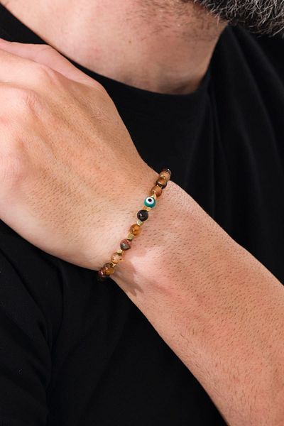 EG Jewels Atelier Agate Evil Eye Bracelet