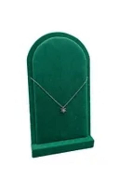 MeGass Dekor Domestic Production Batum Model Suede Fabric Green Color 26/15 cm Standing Necklace Display Stand