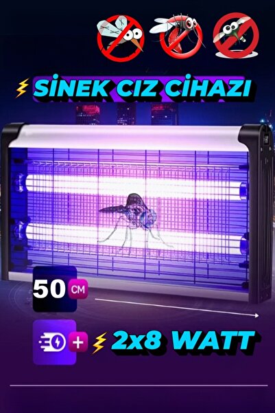 Uniquem UV Işıklı Sessiz Elektrikli Sinek Öldürücü 2x8 Turbo Etkili Sivrisine...