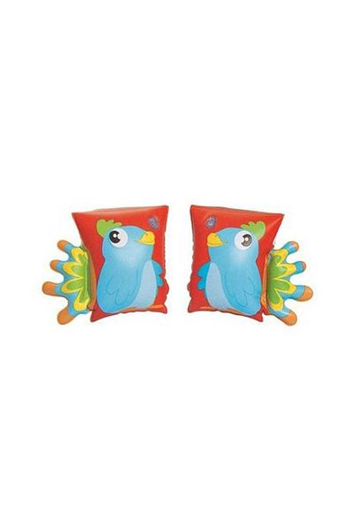 BESTWAY عوامات ذراعين للسباحة للأطفال بتصميم ديناصور وببغاء من زوجين 1 x 29 x 17سم