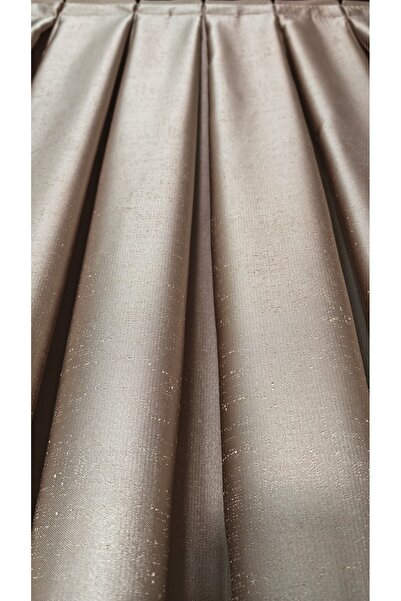 Yuka Χρυσή / Μαύρη ριγέ κουρτίνα Mink Milano Adde Panel Background Slub Vezife και Single Wing Star 3/3