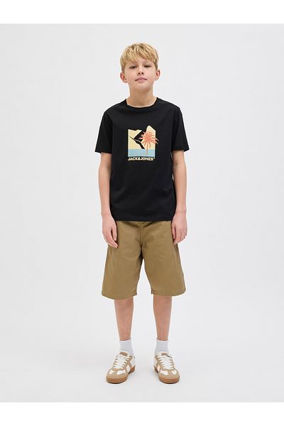 Jack & Jones Tricou negru Jack Jones Jurchen cu mâneci rapide 12269841 -02