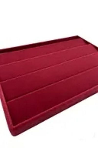MeGass Dekor Domestic Production Algeria Model Suede Fabric Burgundy Color 34/24 cm Gradual Drawer Earring Stand