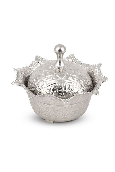 Sena Lalegül Mini Size Round Metal Sugar Bowl with Lid (441)