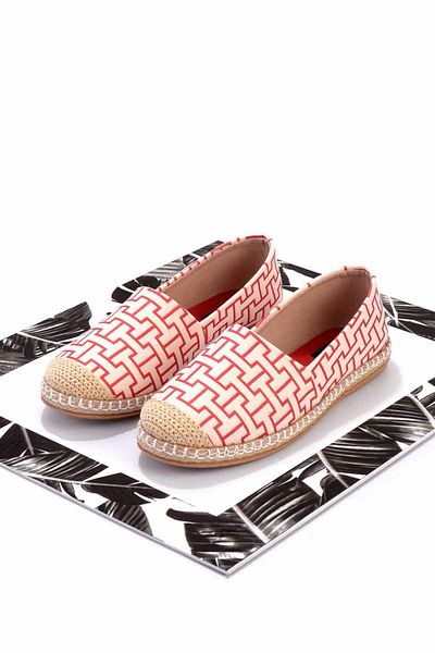 Bambi Piros szövet női espadrille K 01125010004