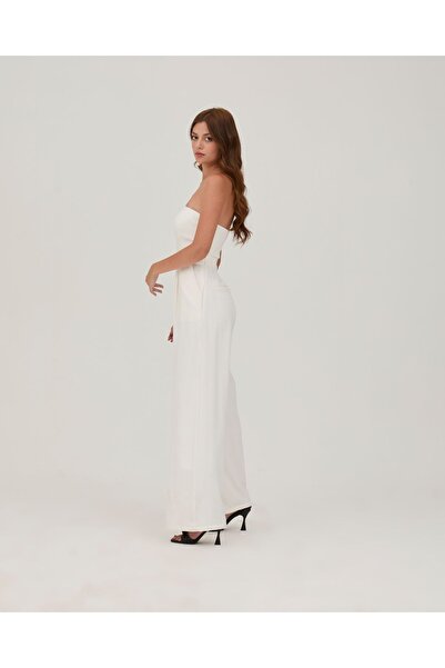 S'amore Clothing Bengalin Fit straplez Tulum Belce beyaz