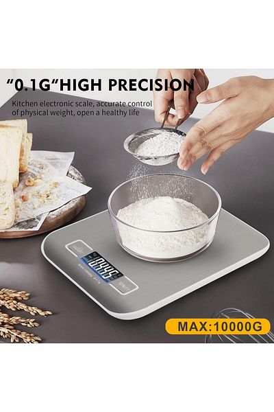 COOYA Digital Kitchen Scale, with LCD Display, Stainless Steel Platform, High Accuracy, Tare Function