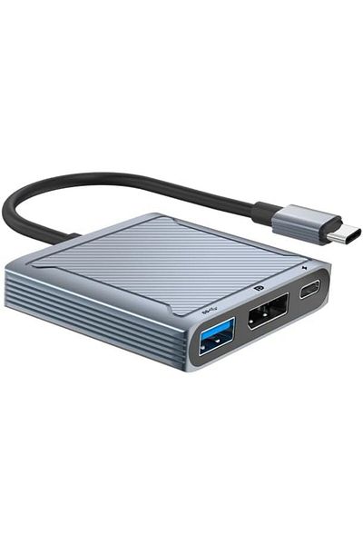 COOYA محطة إرساء، محول 3 في 1 من النوع C إلى DisplayPort بدقة 8Kx4K وتردد 120 هرتز، وشحن سريع بمنفذ USB 2.0